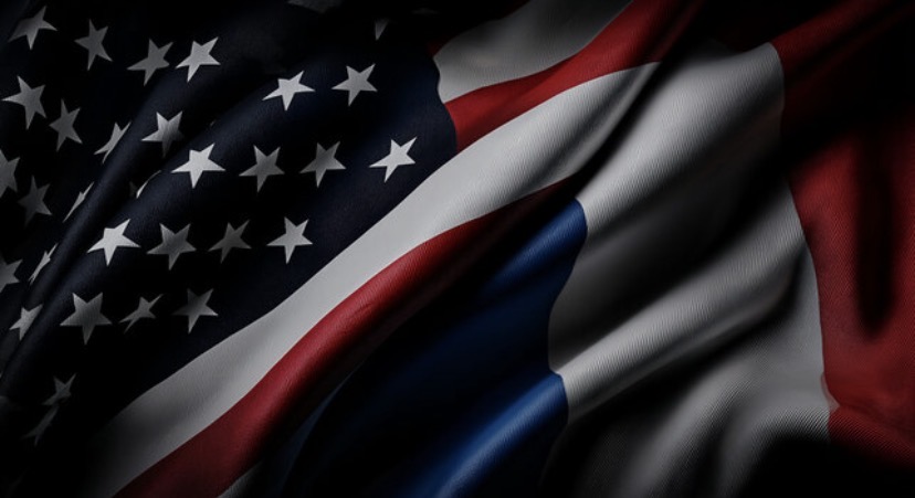 American and French Flags
